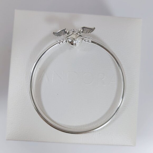 Pandora Moments Harry Potter, Golden Snitch Clasp Bangle Bracelet S925 Silver - Picture 4 of 6